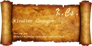 Kindler Csongor névjegykártya